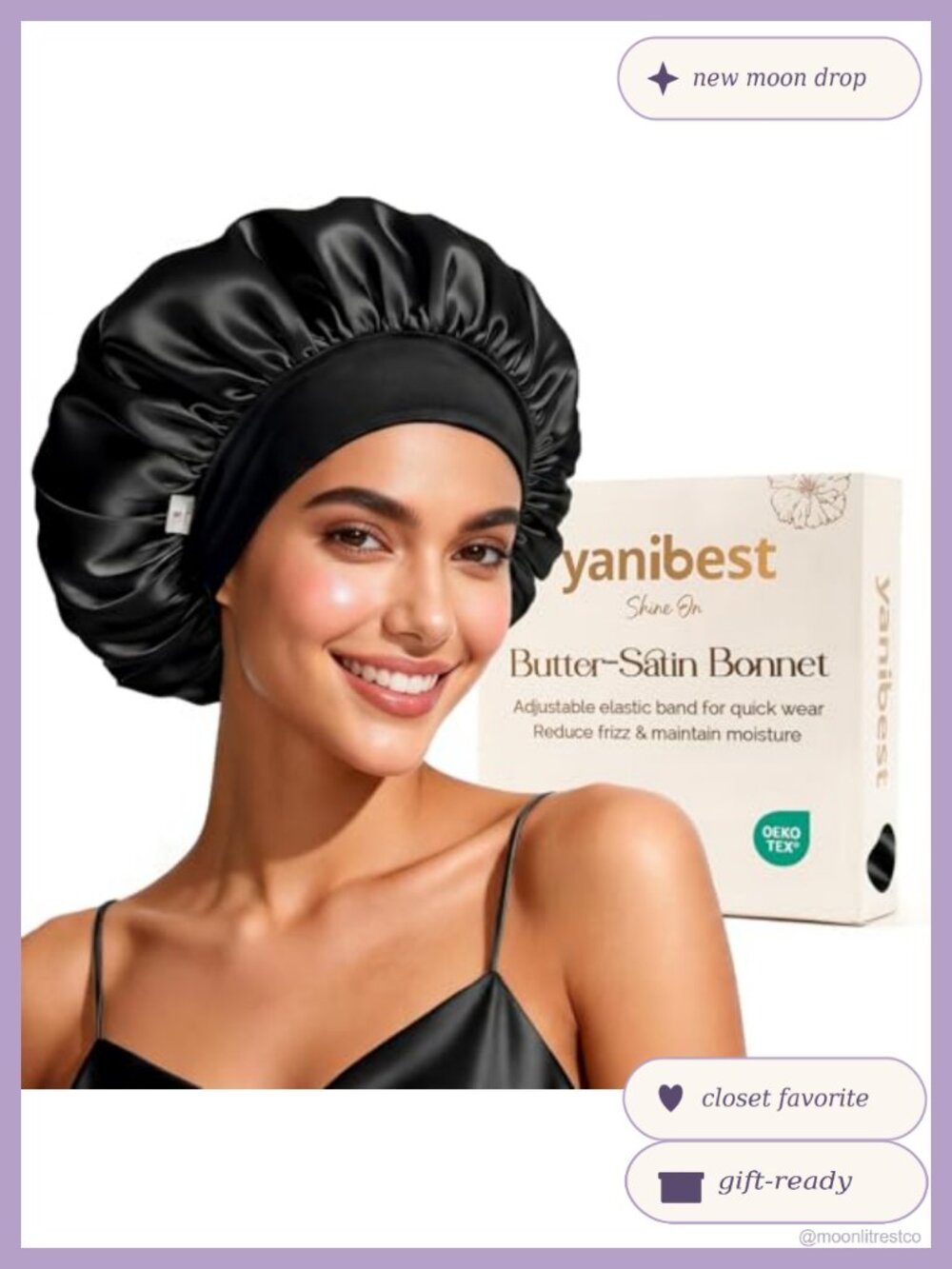 Satin Hair Bonnet Double Layer Sleep Cap One Size Fits All Hair Care